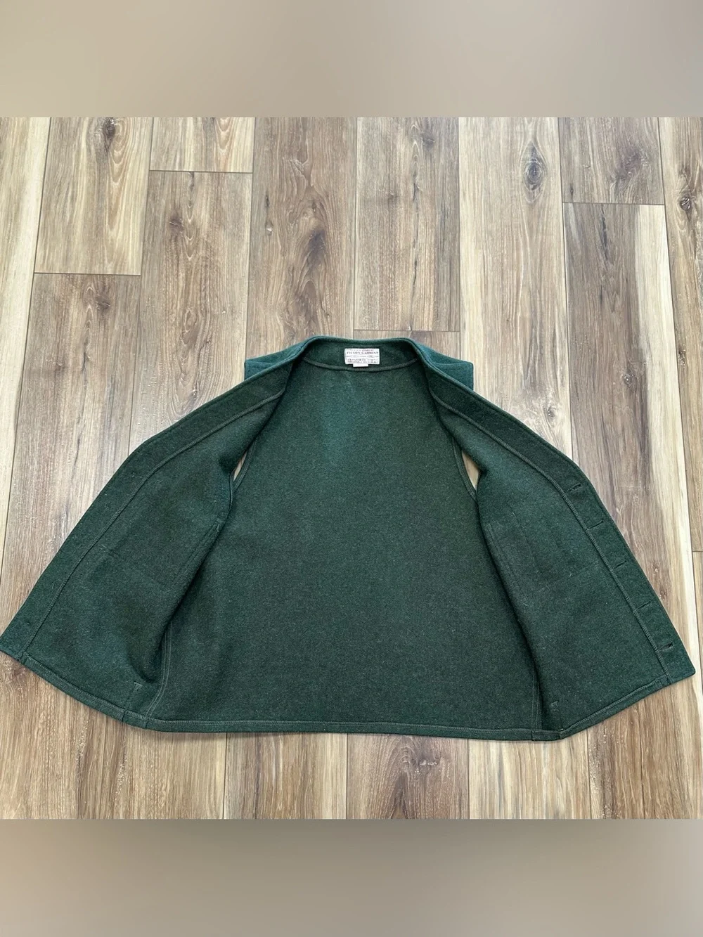 VTG Filson Mackinaw 100% Wool Vest Made in USA, Forest Green, Size 44 (Large) - Picture 4 of 7